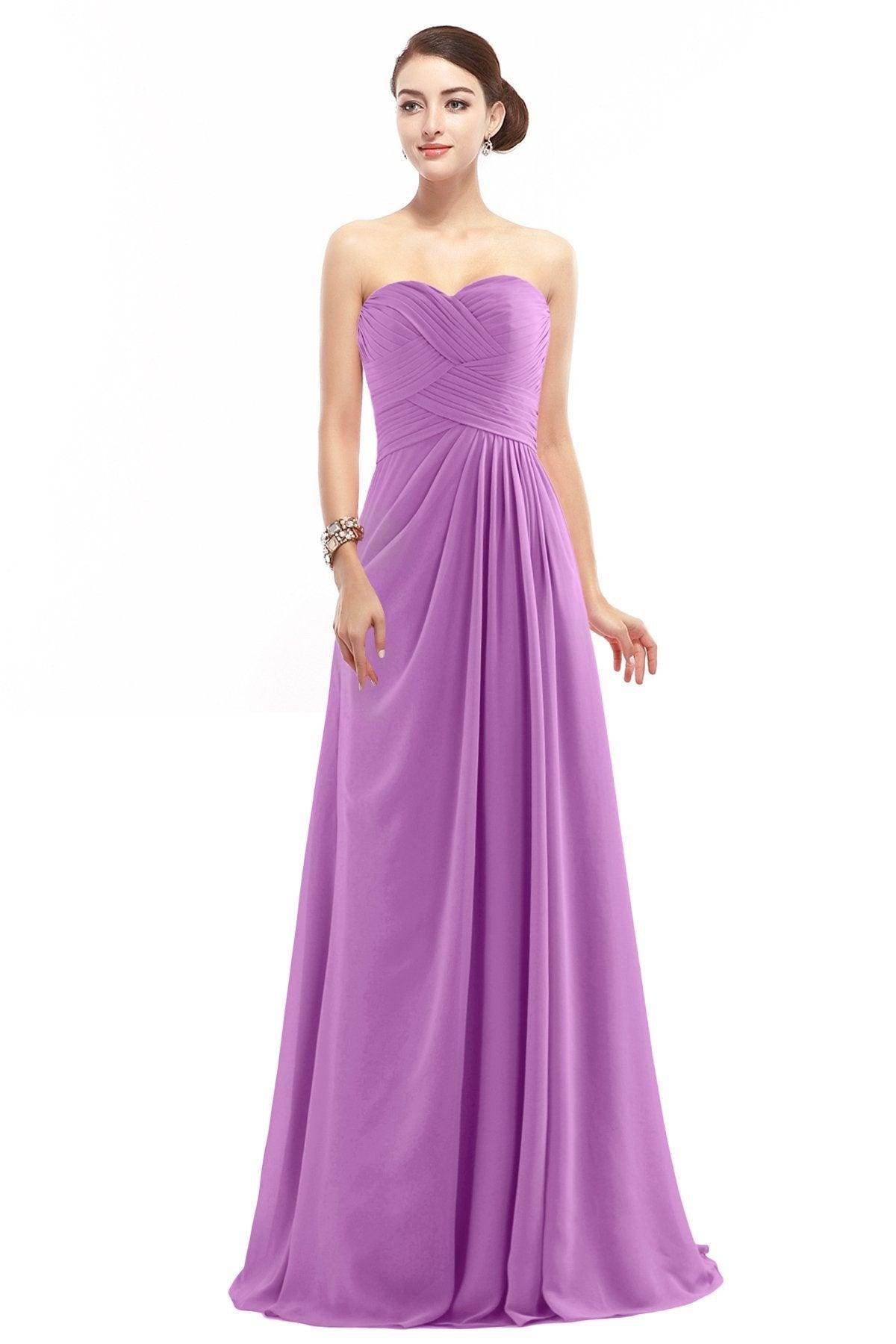 Sheath Floor Length Chiffon Bridesmaid Dress COZF1401D - COCOMELODY