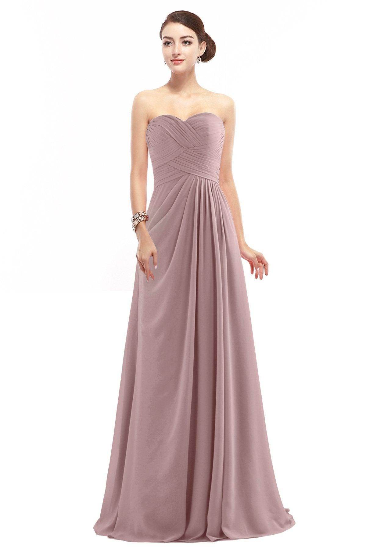 Sheath Floor Length Chiffon Bridesmaid Dress COZF1401D - COCOMELODY