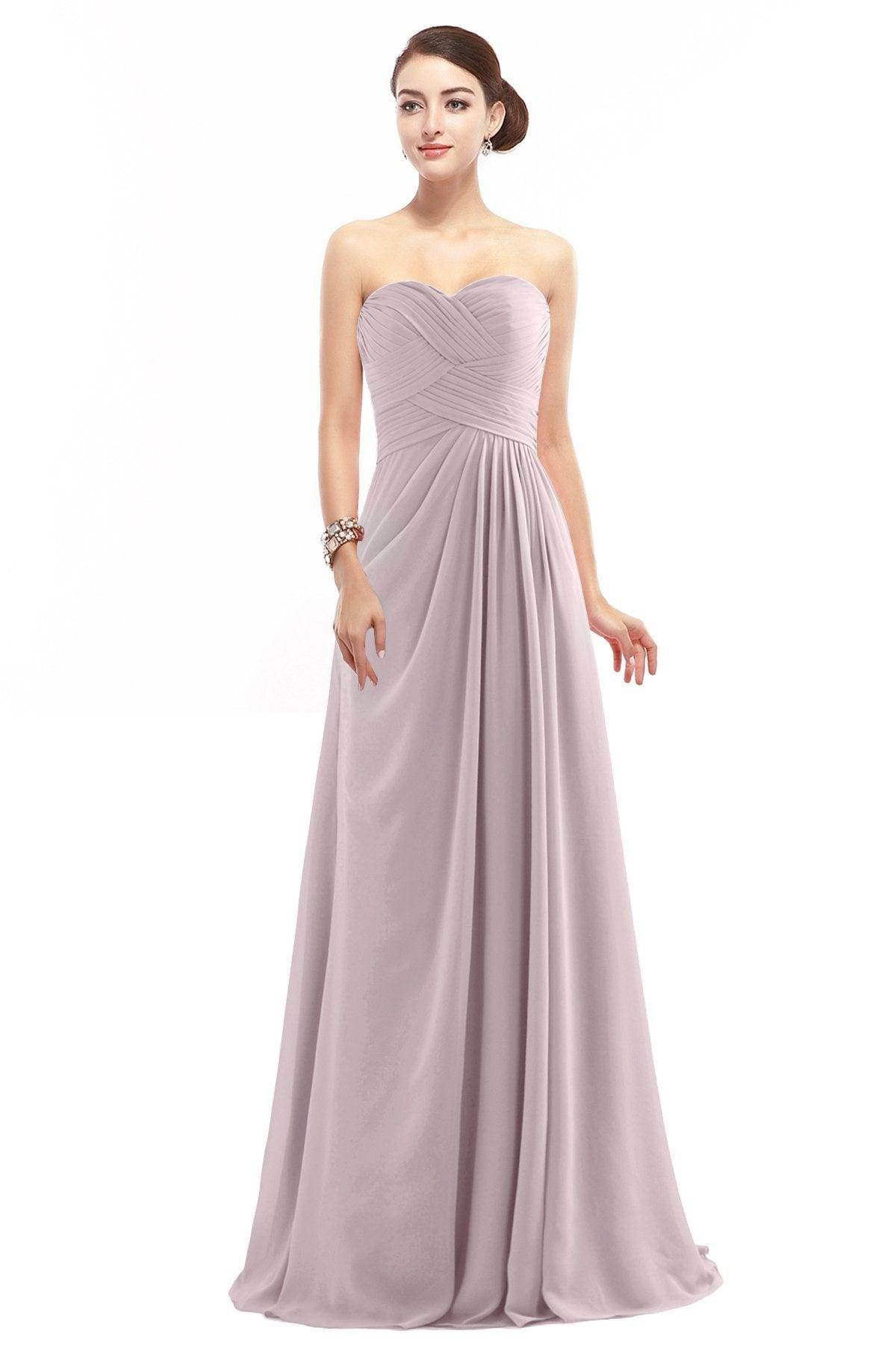 Sheath Floor Length Chiffon Bridesmaid Dress COZF1401D - COCOMELODY