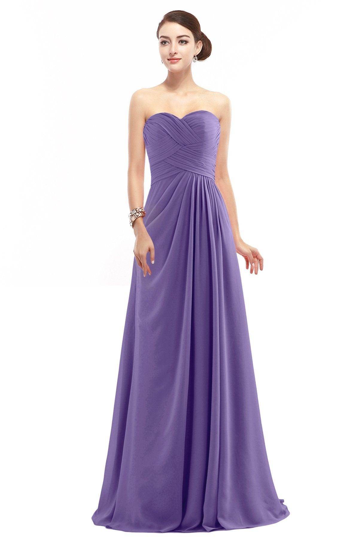 Sheath Floor Length Chiffon Bridesmaid Dress COZF1401D - COCOMELODY