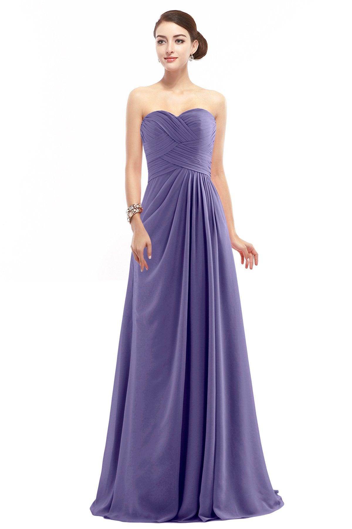 Sheath Floor Length Chiffon Bridesmaid Dress COZF1401D - COCOMELODY