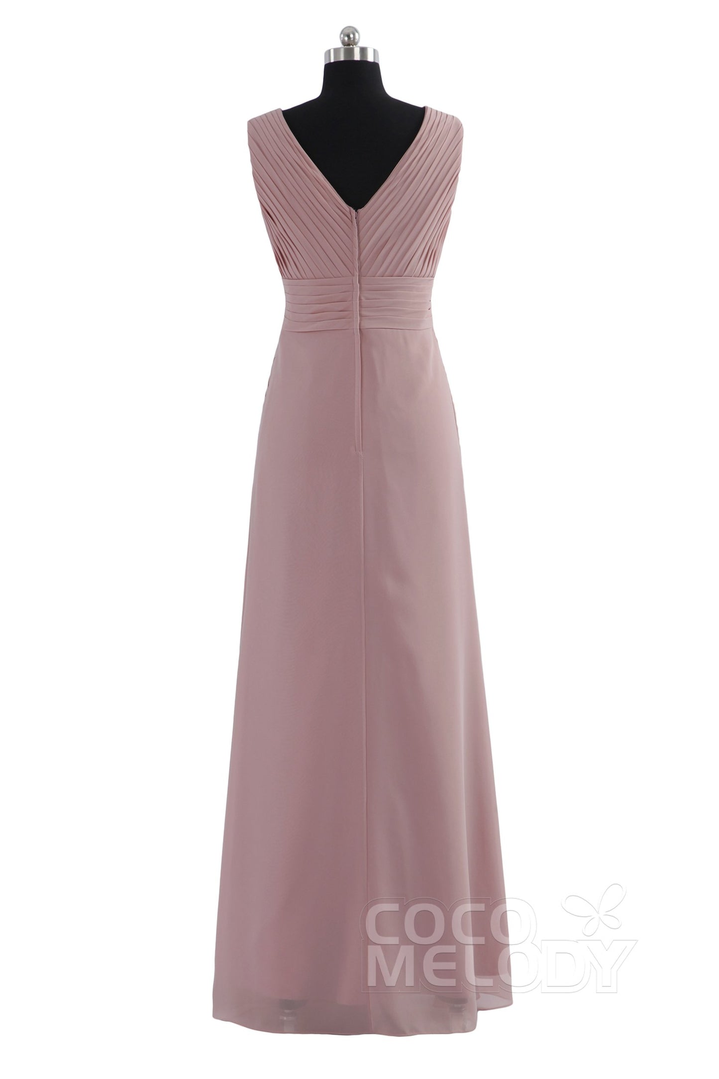 Sheath Floor Length Chiffon Bridesmaid Dress COZF1401E