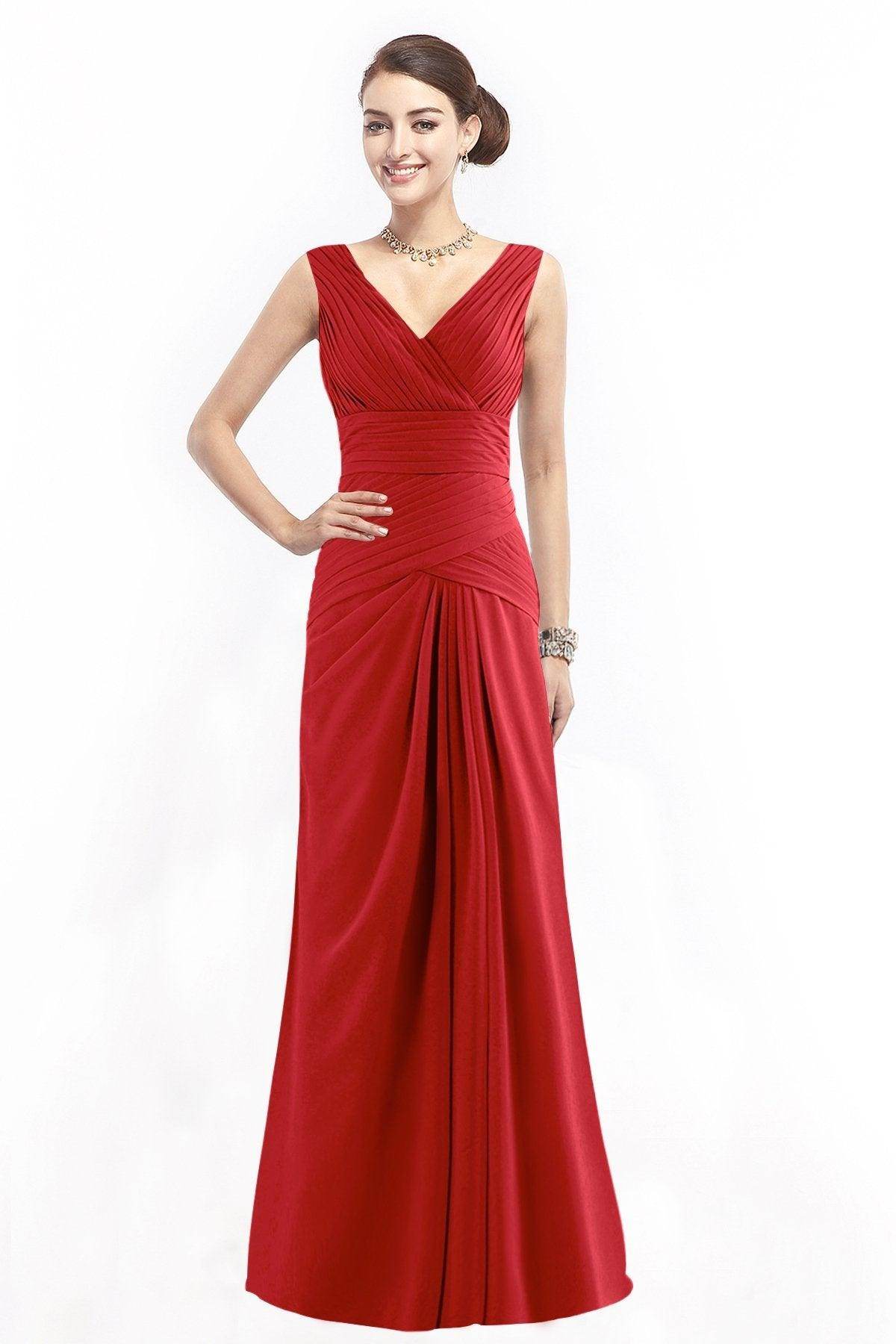 Sheath Floor Length Chiffon Bridesmaid Dress COZF1401E - COCOMELODY