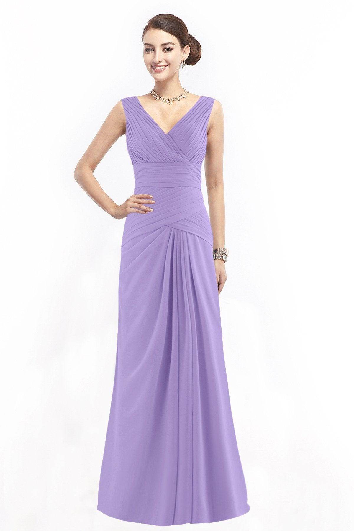 Sheath Floor Length Chiffon Bridesmaid Dress COZF1401E - COCOMELODY