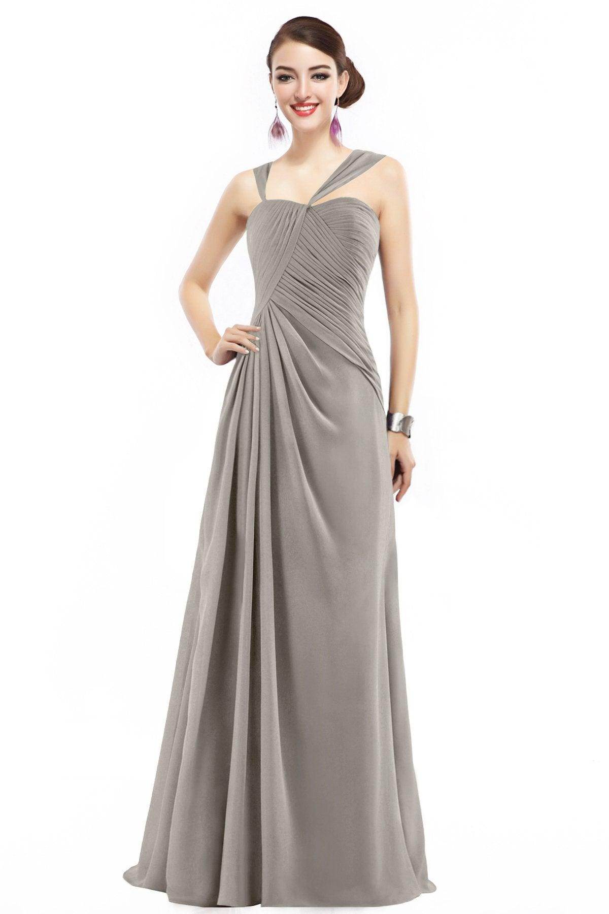 Sheath Floor Length Chiffon Bridesmaid Dress COZF1401F - COCOMELODY