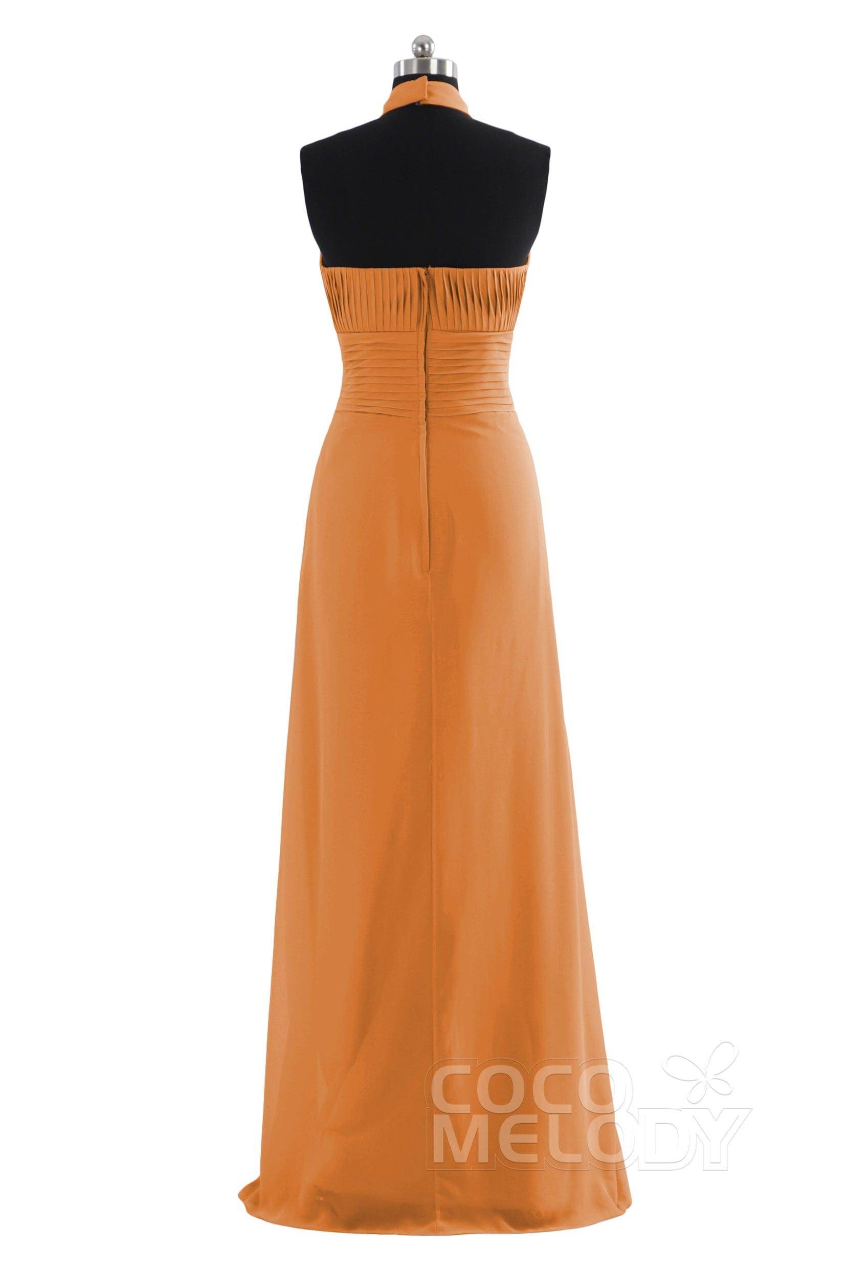 Sheath Floor Length Chiffon Bridesmaid Dress COZF14020 - COCOMELODY