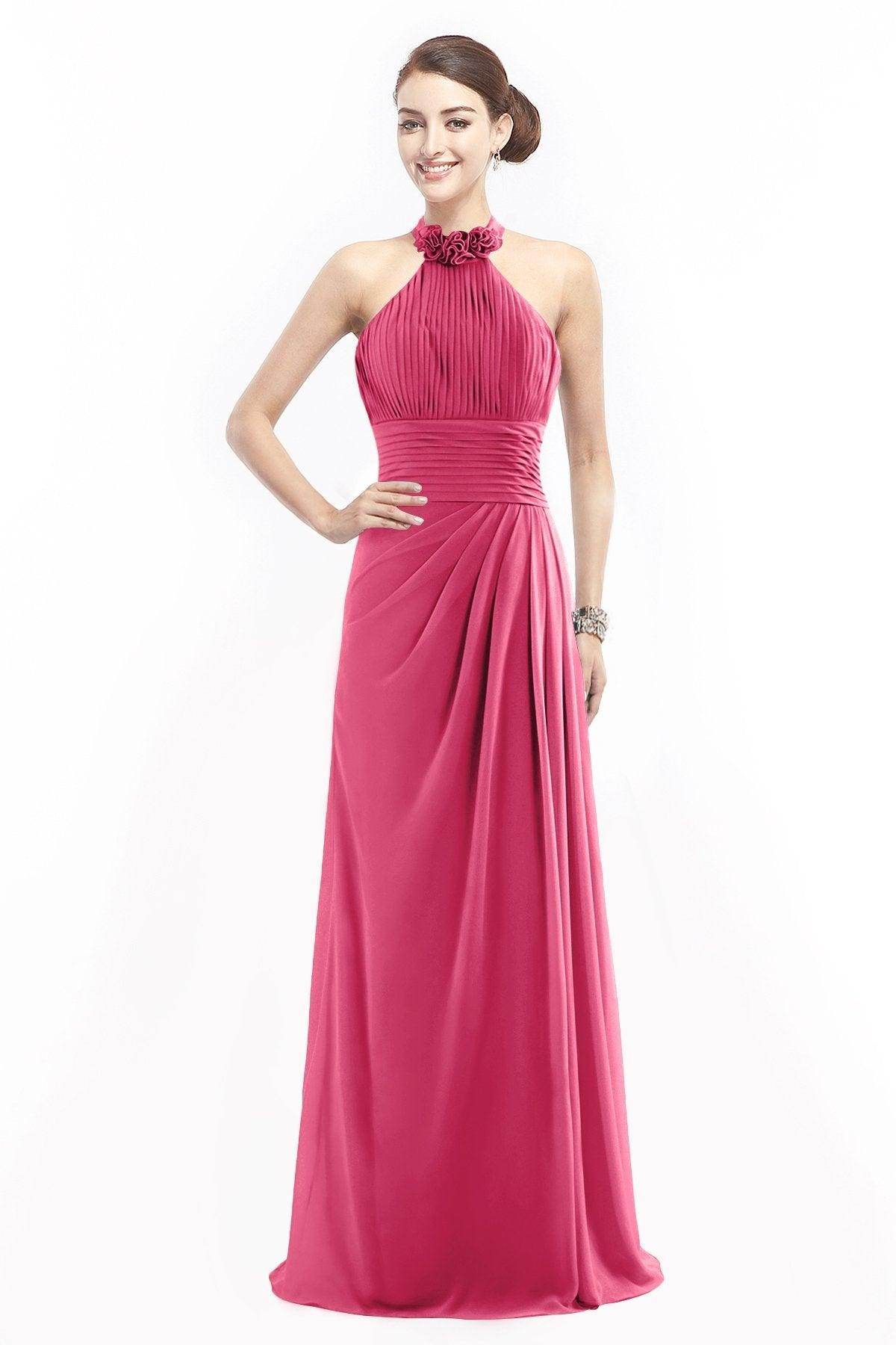 Sheath Floor Length Chiffon Bridesmaid Dress COZF14020 - COCOMELODY