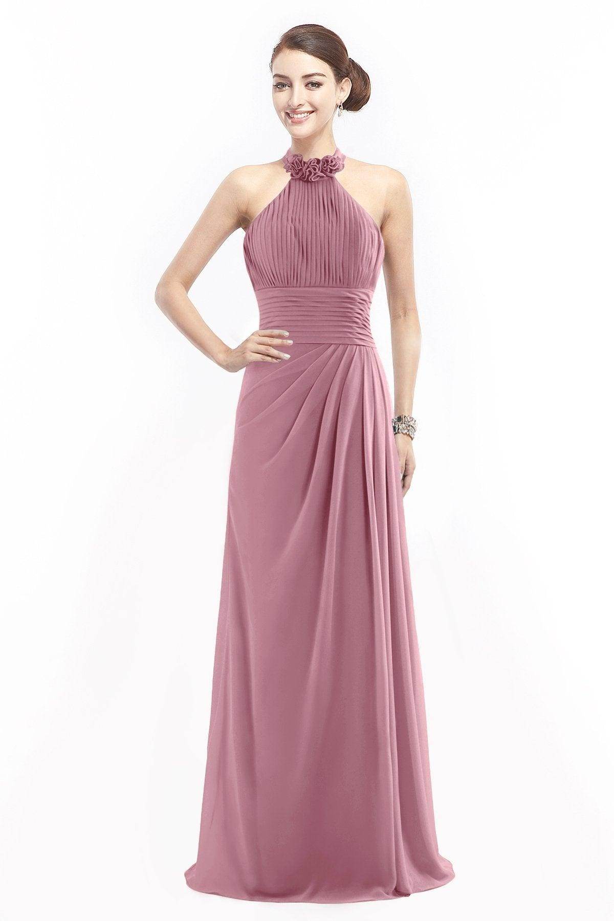 Sheath Floor Length Chiffon Bridesmaid Dress COZF14020 - COCOMELODY