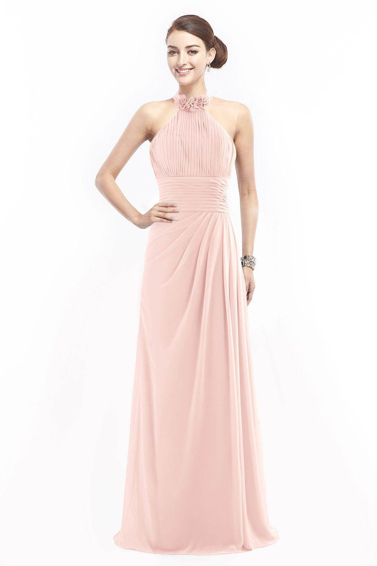 Sheath Floor Length Chiffon Bridesmaid Dress COZF14020 - COCOMELODY