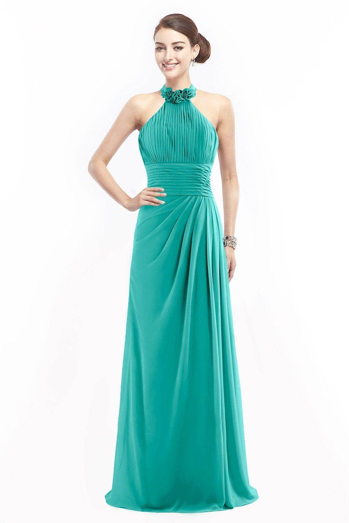 Sheath Floor Length Chiffon Bridesmaid Dress COZF14020 - COCOMELODY