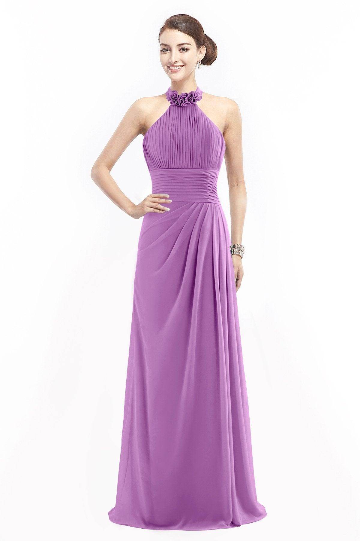 Sheath Floor Length Chiffon Bridesmaid Dress COZF14020 - COCOMELODY