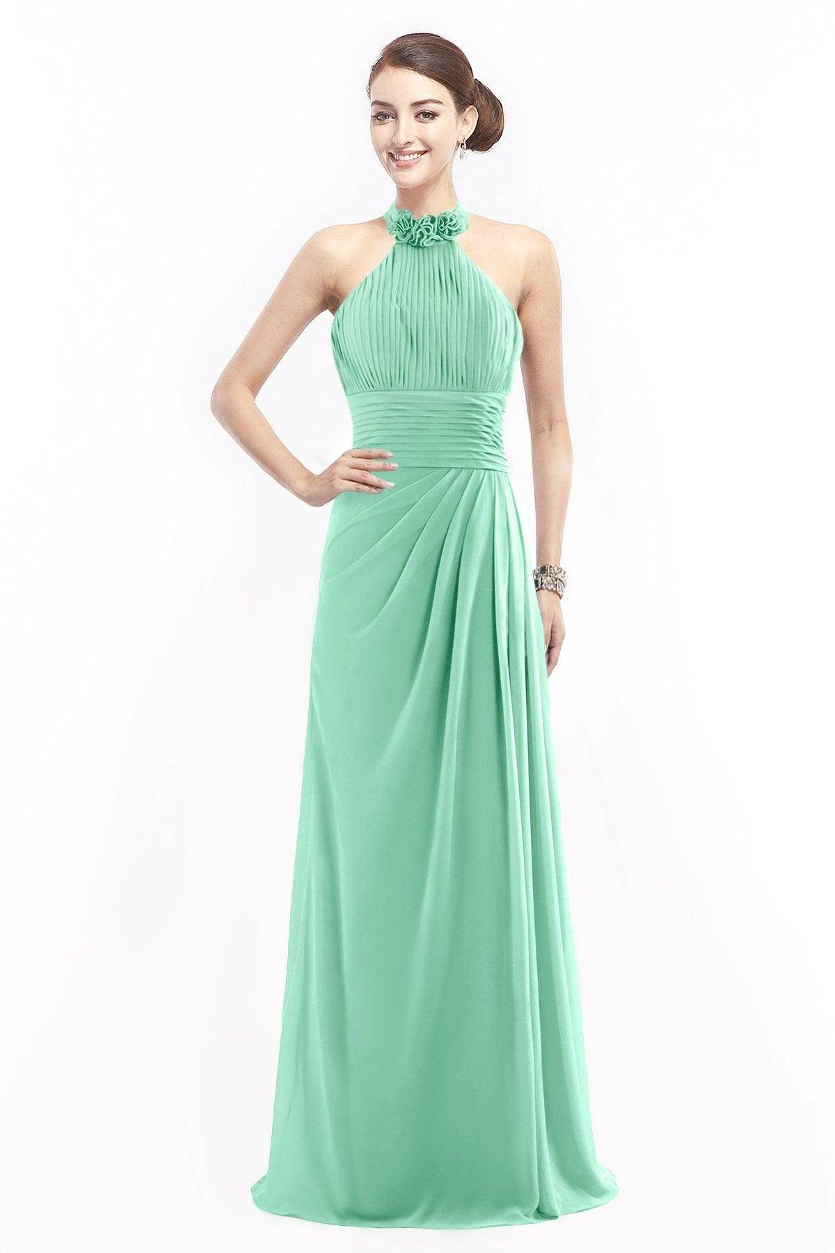 Sheath Floor Length Chiffon Bridesmaid Dress COZF14020 - COCOMELODY