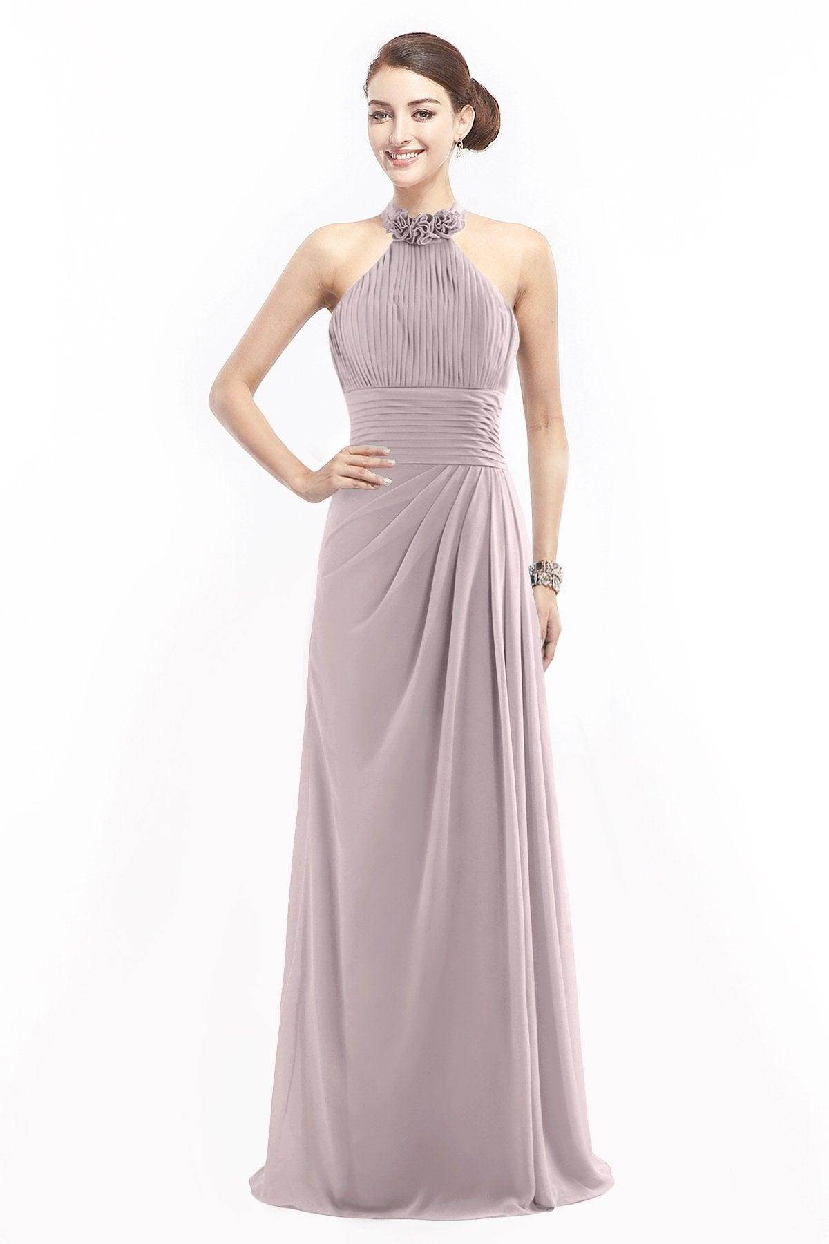 Sheath Floor Length Chiffon Bridesmaid Dress COZF14020 - COCOMELODY
