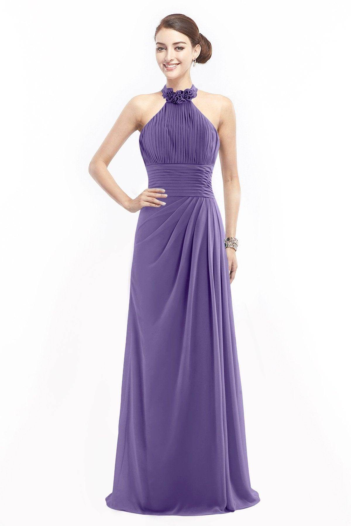 Sheath Floor Length Chiffon Bridesmaid Dress COZF14020 - COCOMELODY