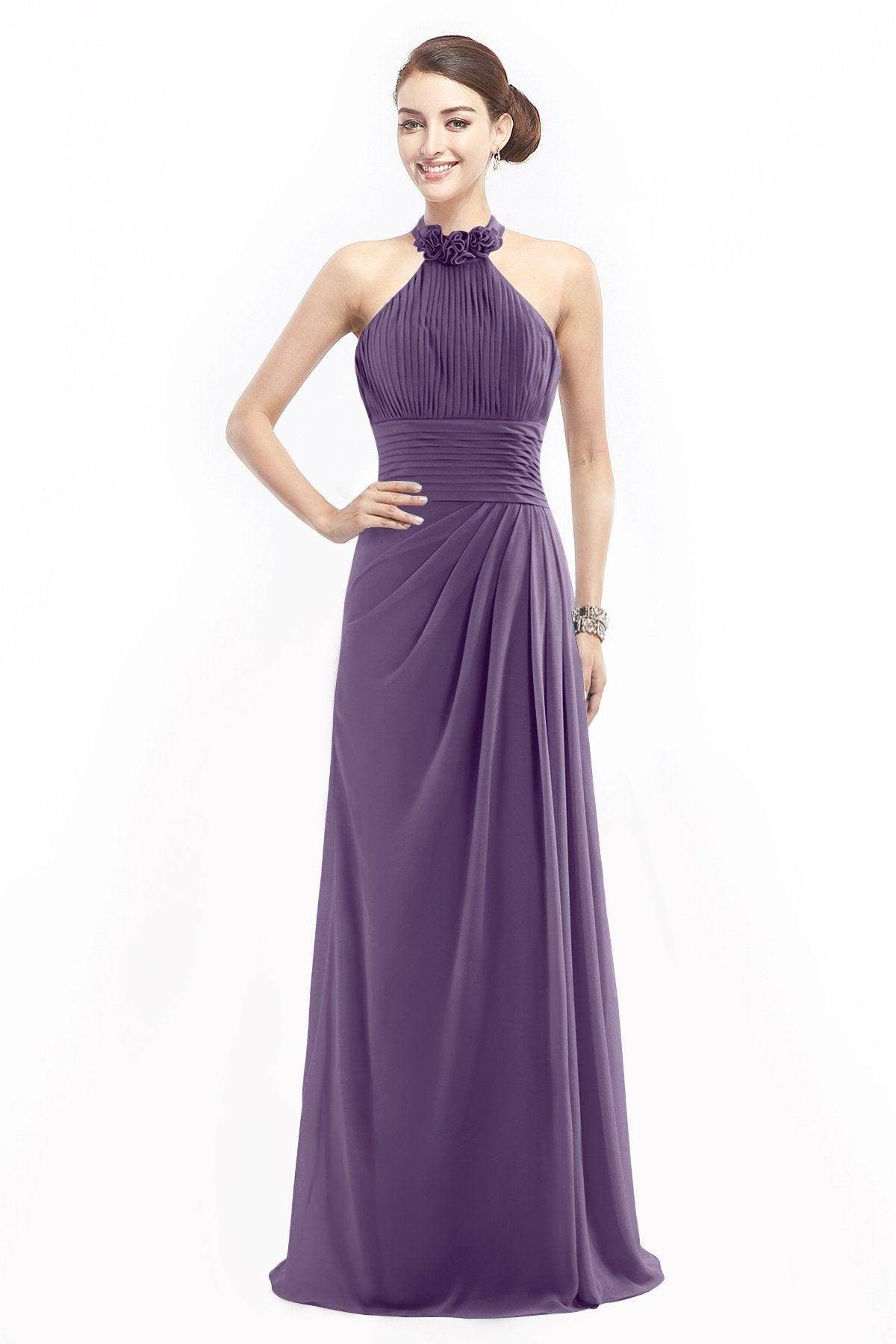 Sheath Floor Length Chiffon Bridesmaid Dress COZF14020 - COCOMELODY