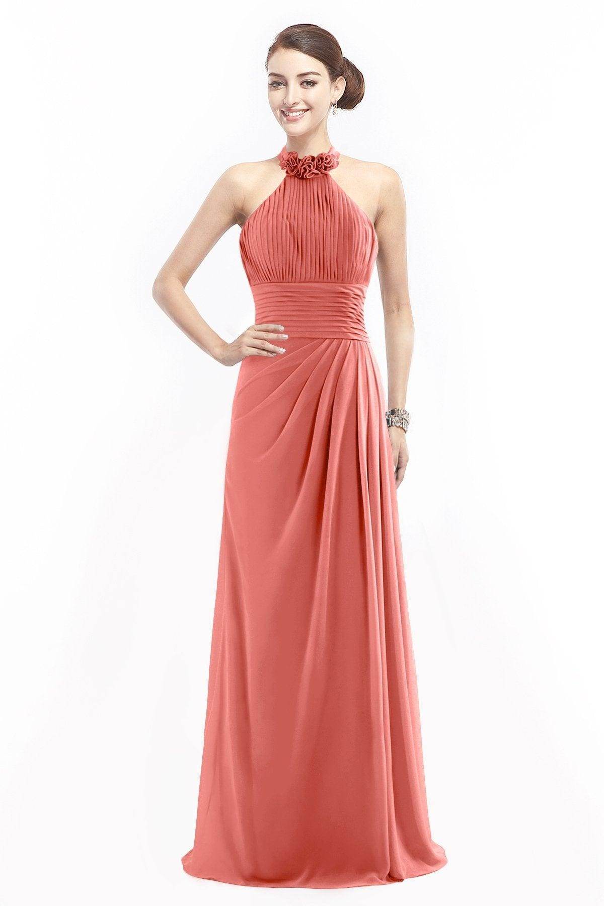 Sheath Floor Length Chiffon Bridesmaid Dress COZF14020 - COCOMELODY