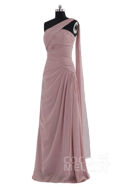 Sheath Floor Length Chiffon Bridesmaid Dress COZF14021