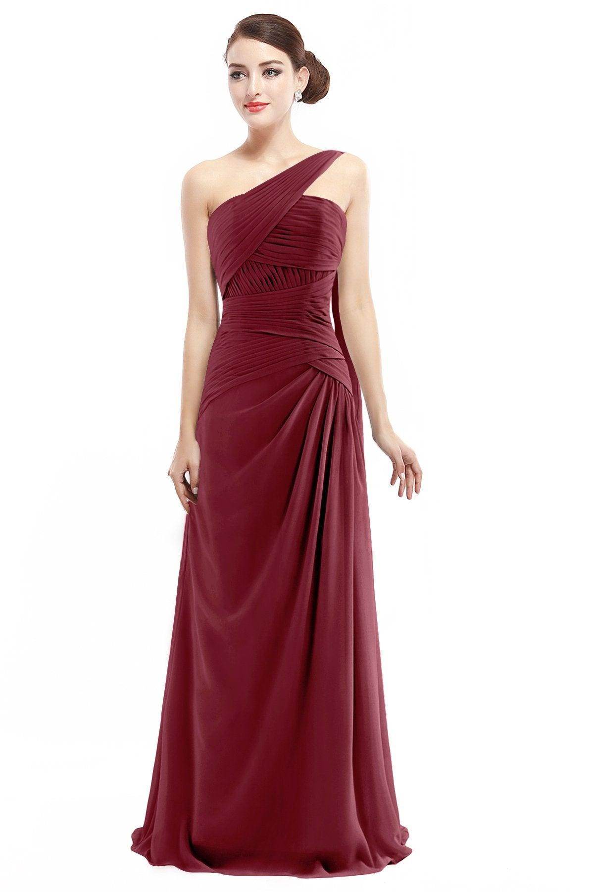 Sheath Floor Length Chiffon Bridesmaid Dress COZF14021 - COCOMELODY