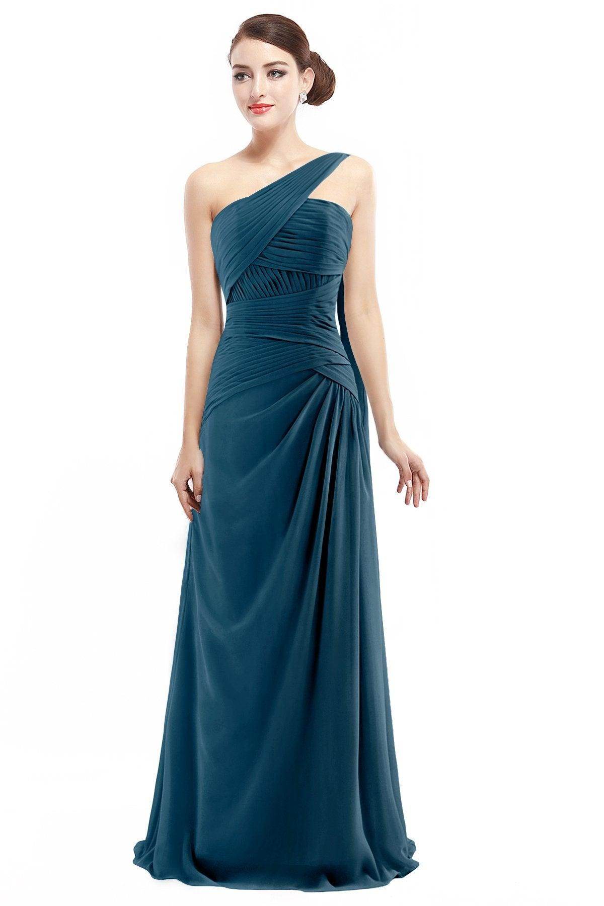 Sheath Floor Length Chiffon Bridesmaid Dress COZF14021 - COCOMELODY