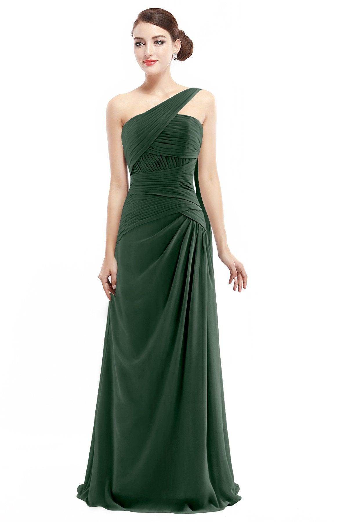 Sheath Floor Length Chiffon Bridesmaid Dress COZF14021 - COCOMELODY