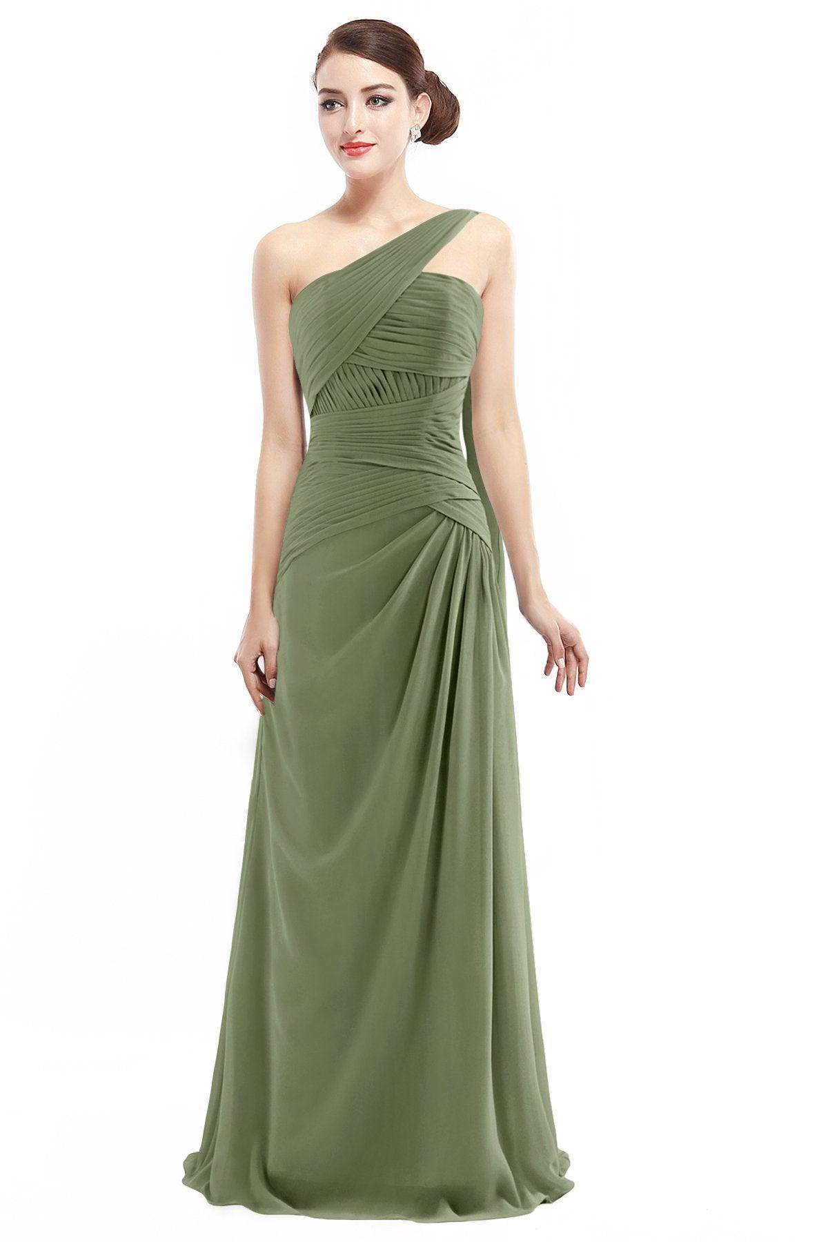 Sheath Floor Length Chiffon Bridesmaid Dress COZF14021 - COCOMELODY