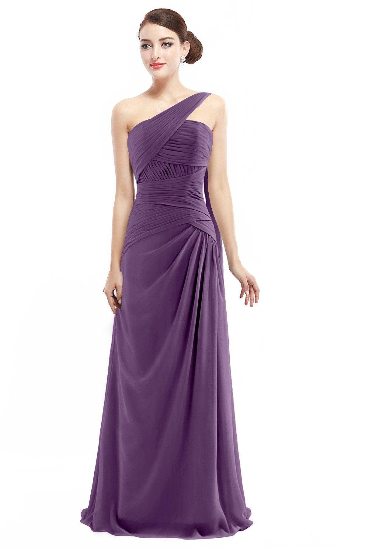 Sheath Floor Length Chiffon Bridesmaid Dress COZF14021 - COCOMELODY