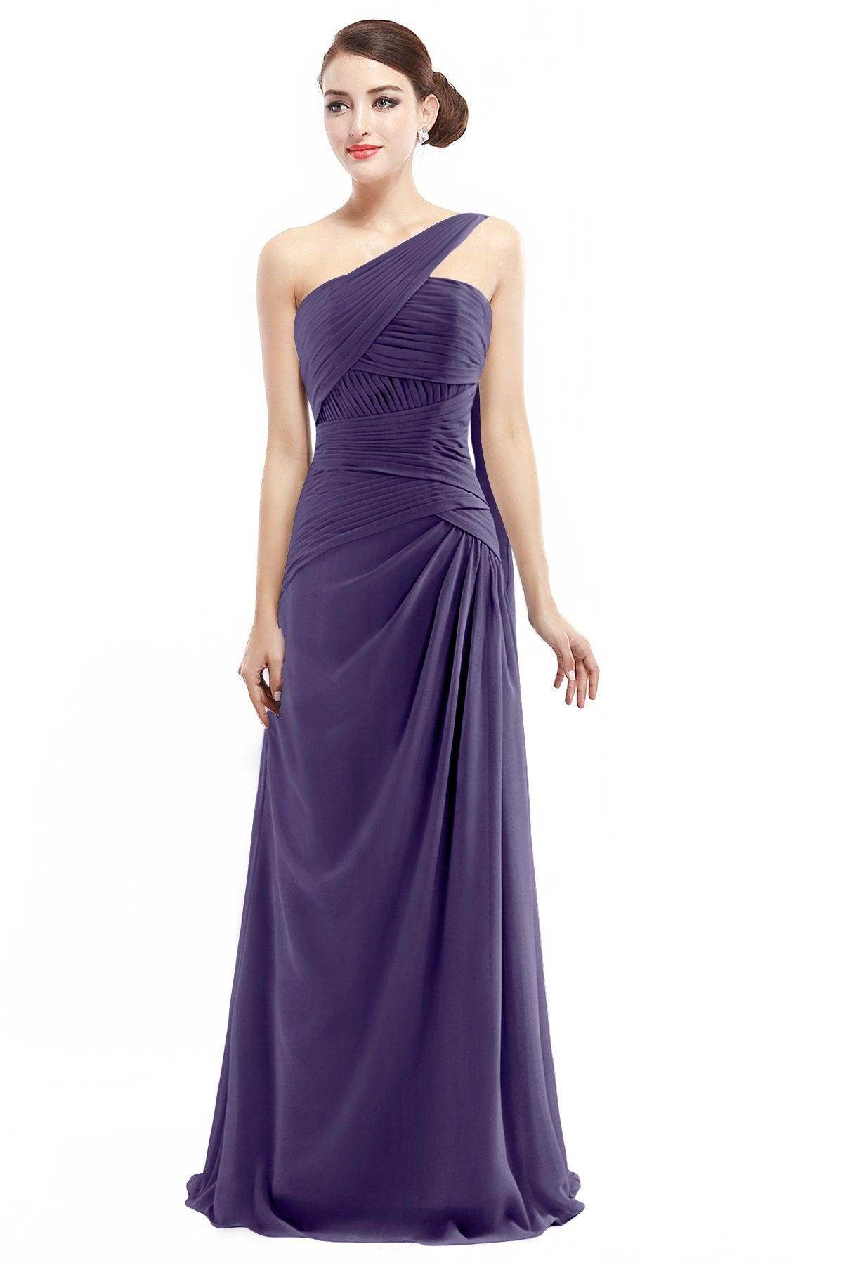 Sheath Floor Length Chiffon Bridesmaid Dress COZF14021 - COCOMELODY