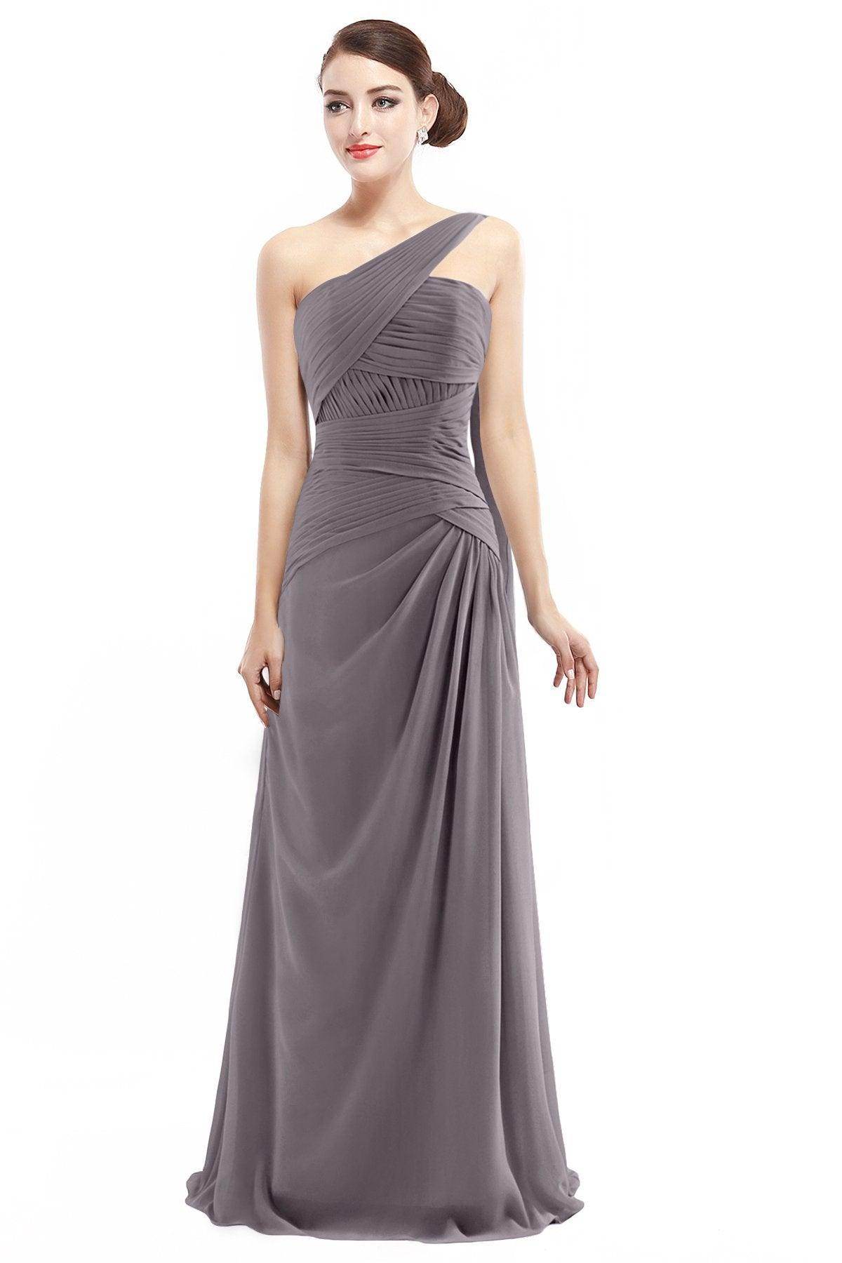 Sheath Floor Length Chiffon Bridesmaid Dress COZF14021 - COCOMELODY