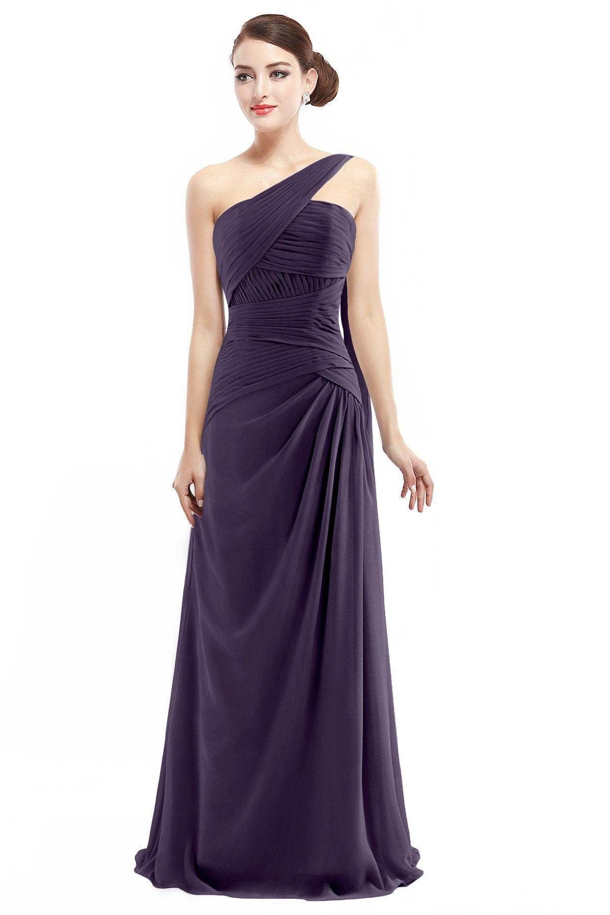 Sheath Floor Length Chiffon Bridesmaid Dress COZF14021 - COCOMELODY