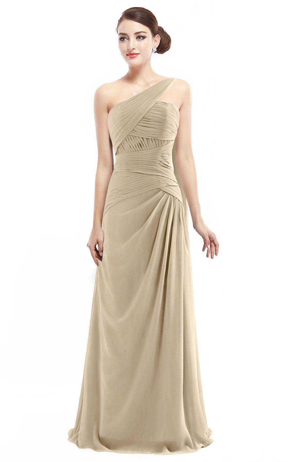 Sheath Floor Length Chiffon Bridesmaid Dress COZF14021 - COCOMELODY