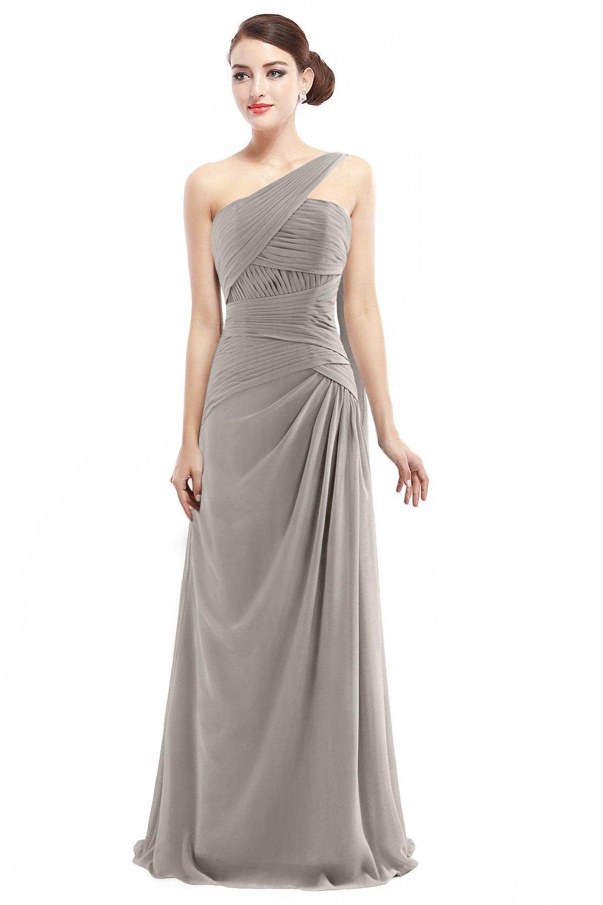 Sheath Floor Length Chiffon Bridesmaid Dress COZF14021 - COCOMELODY