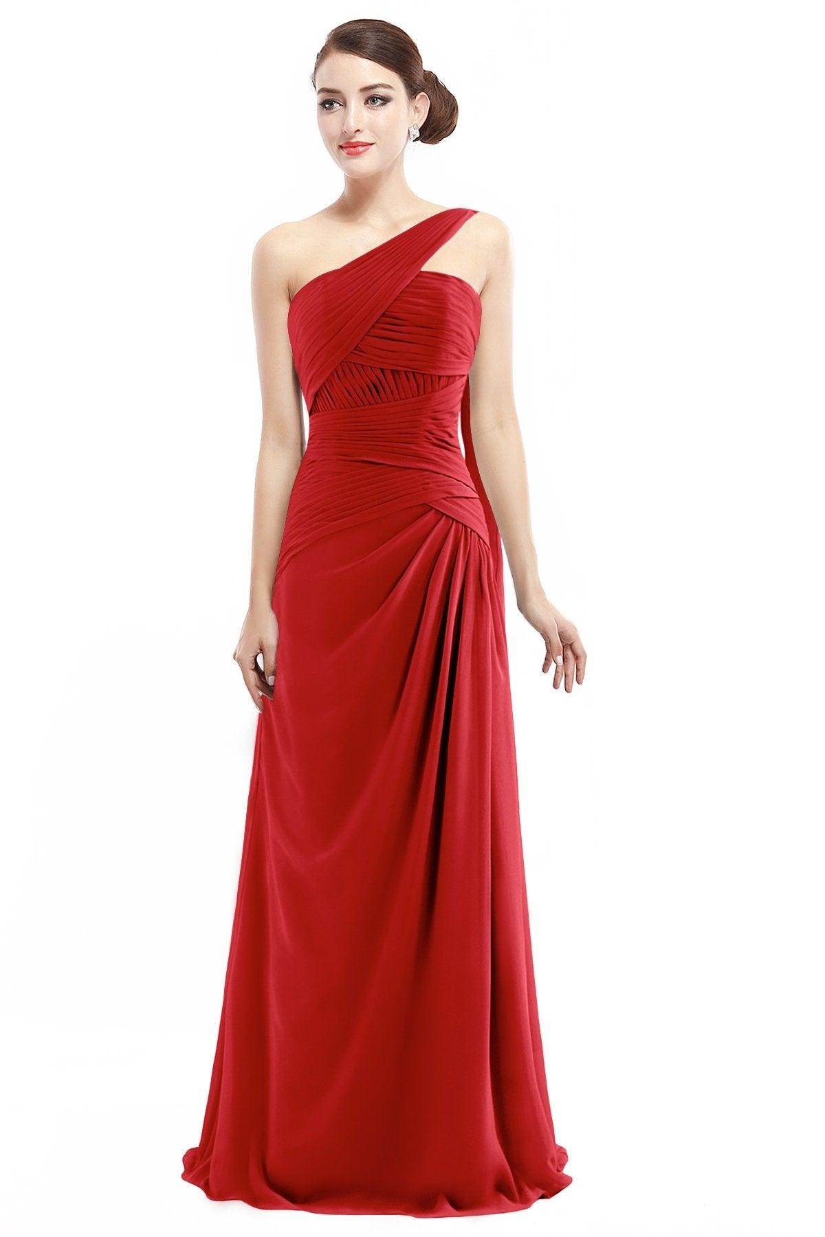Sheath Floor Length Chiffon Bridesmaid Dress COZF14021 - COCOMELODY