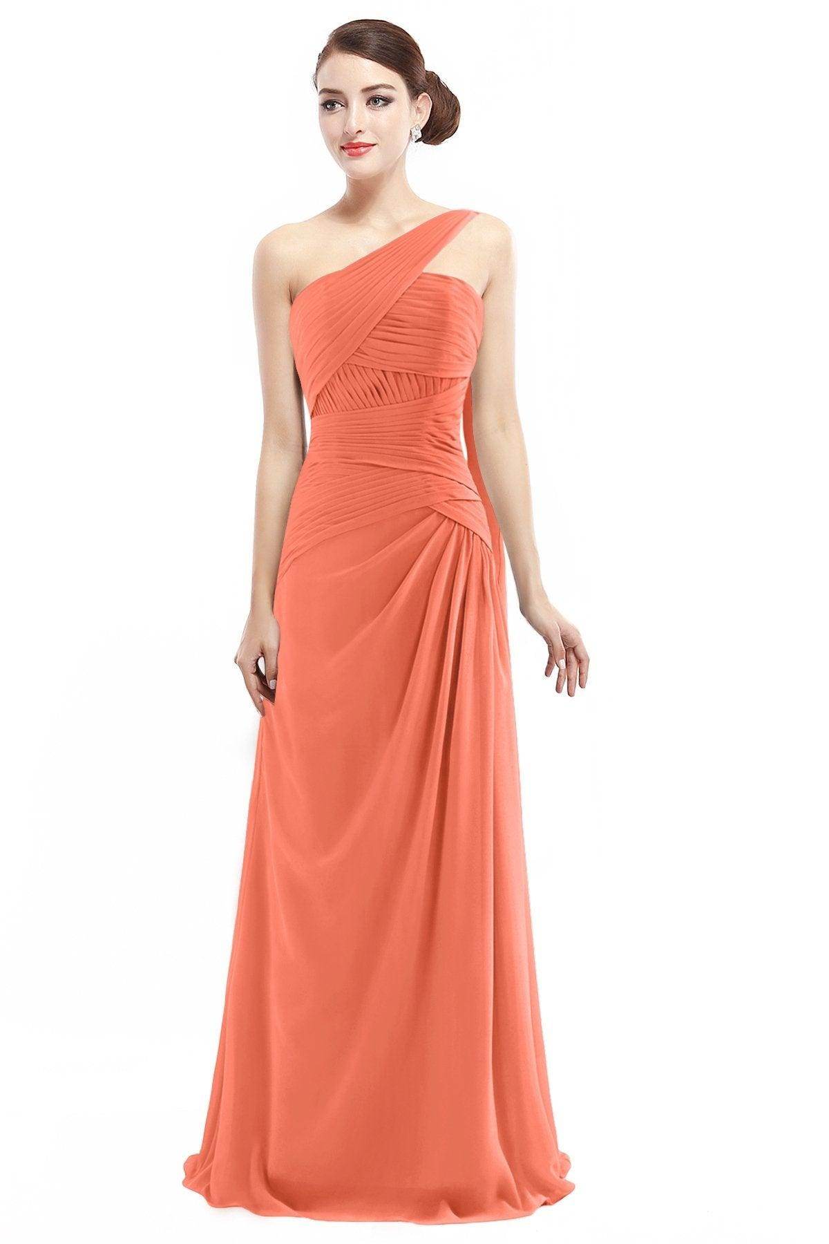 Sheath Floor Length Chiffon Bridesmaid Dress COZF14021 - COCOMELODY
