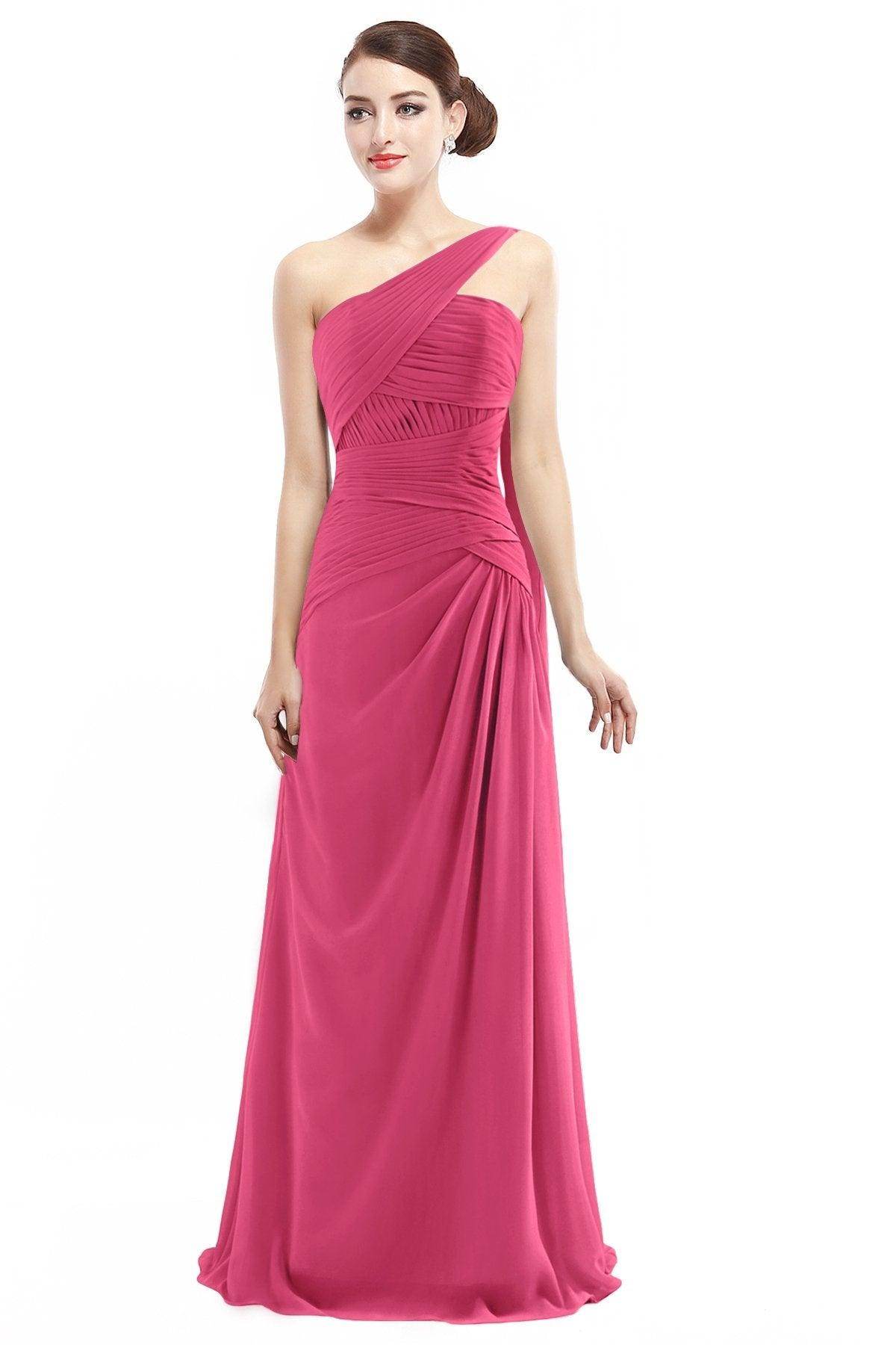 Sheath Floor Length Chiffon Bridesmaid Dress COZF14021 - COCOMELODY