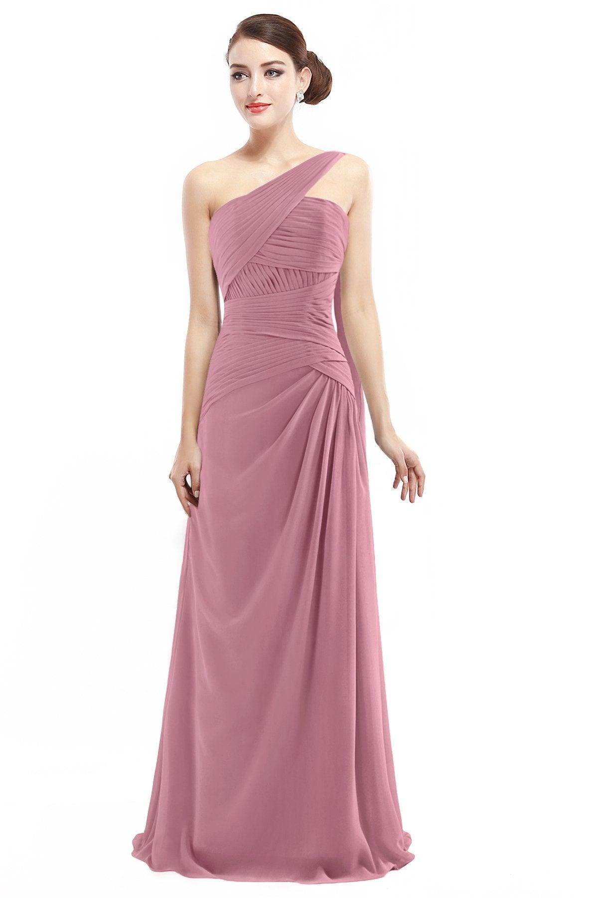 Sheath Floor Length Chiffon Bridesmaid Dress COZF14021 - COCOMELODY