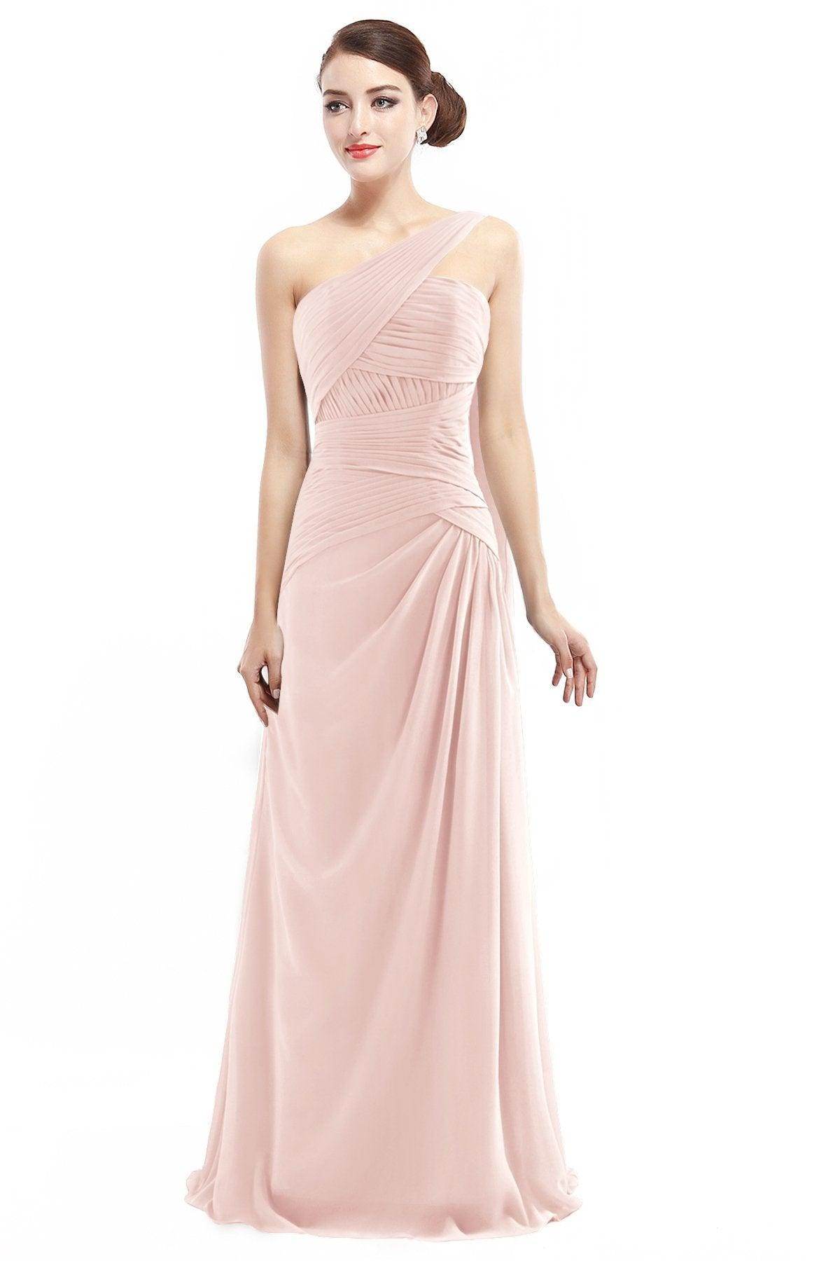 Sheath Floor Length Chiffon Bridesmaid Dress COZF14021 - COCOMELODY