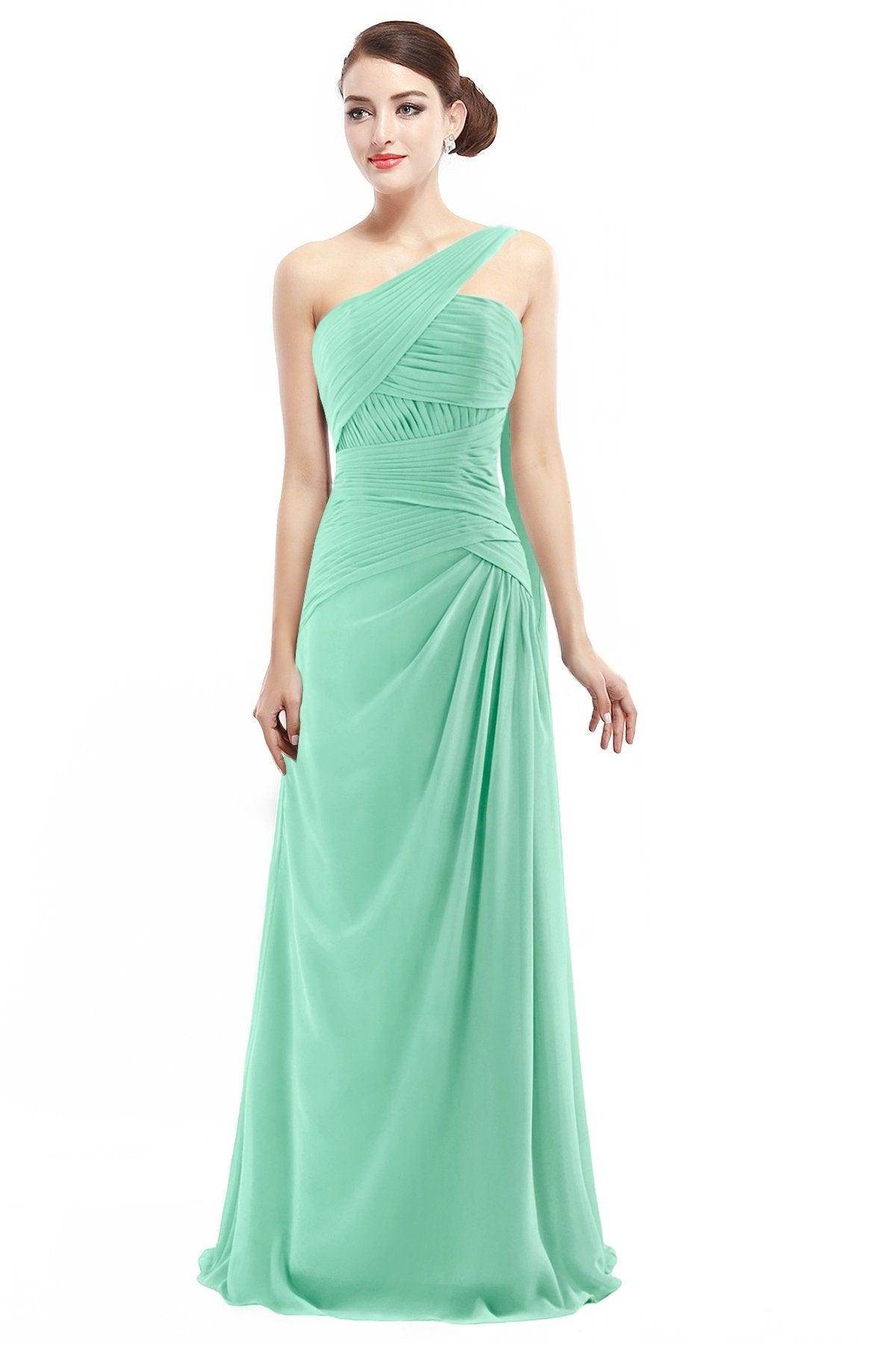 Sheath Floor Length Chiffon Bridesmaid Dress COZF14021 - COCOMELODY