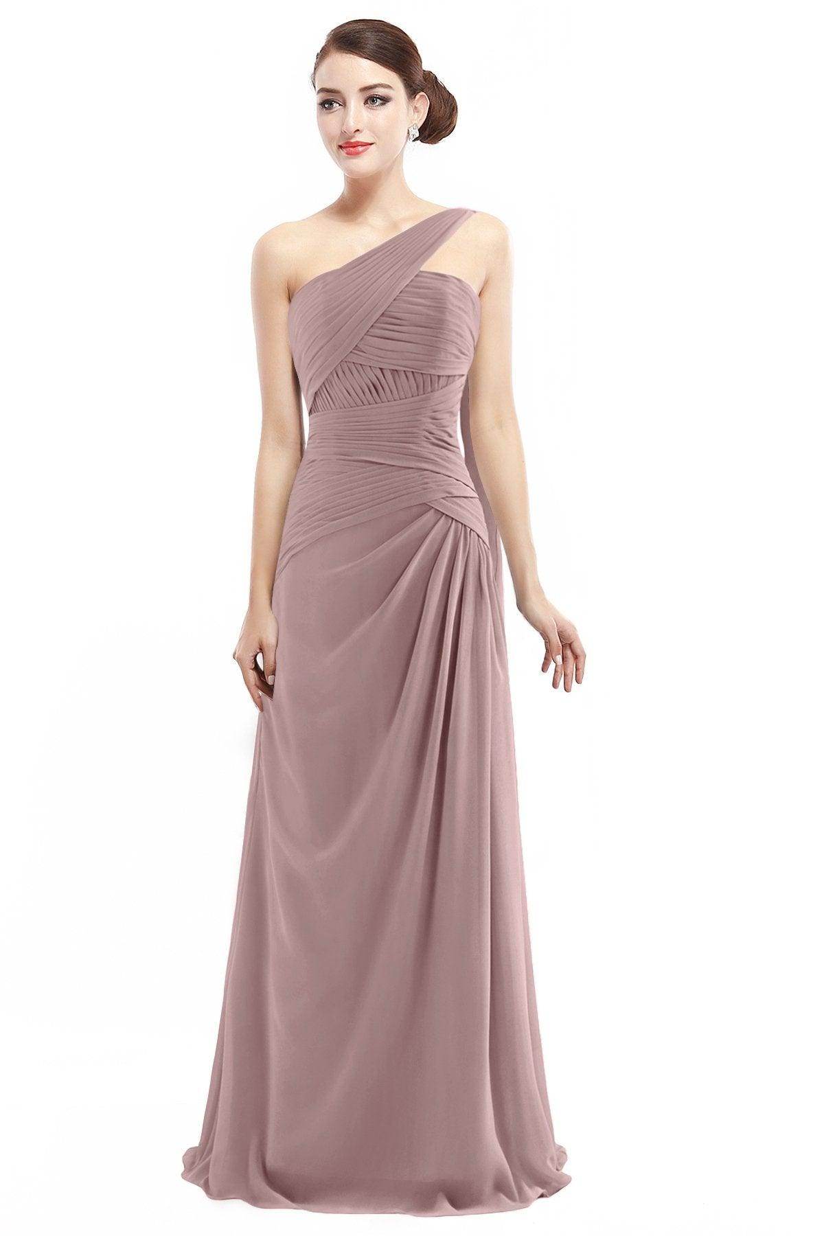 Sheath Floor Length Chiffon Bridesmaid Dress COZF14021 - COCOMELODY