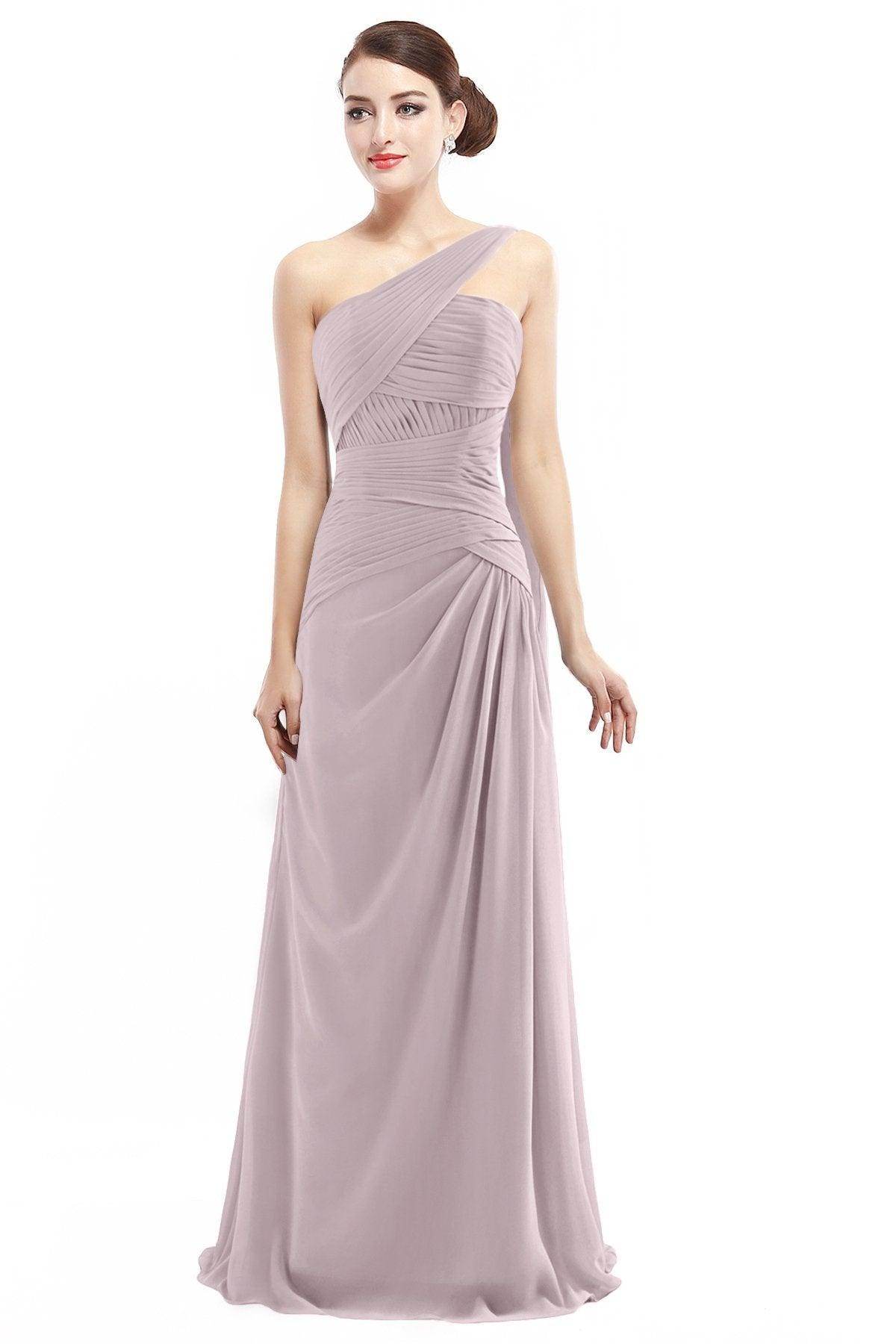 Sheath Floor Length Chiffon Bridesmaid Dress COZF14021 - COCOMELODY