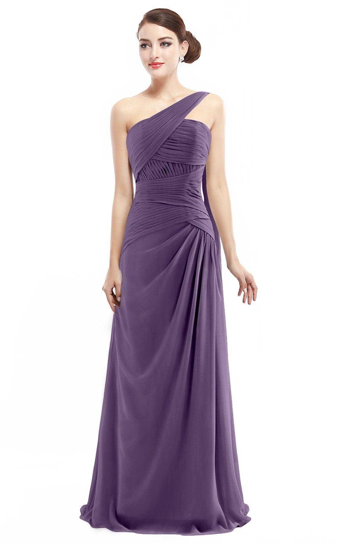 Sheath Floor Length Chiffon Bridesmaid Dress COZF14021 - COCOMELODY