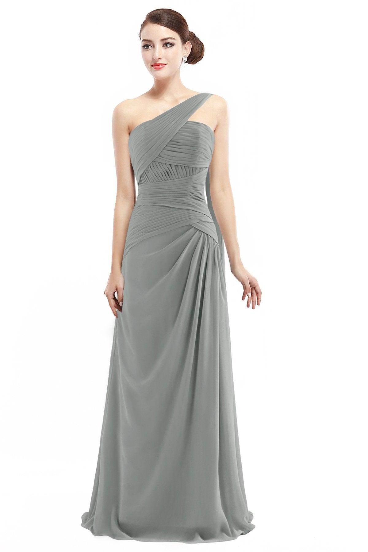 Sheath Floor Length Chiffon Bridesmaid Dress COZF14021 - COCOMELODY