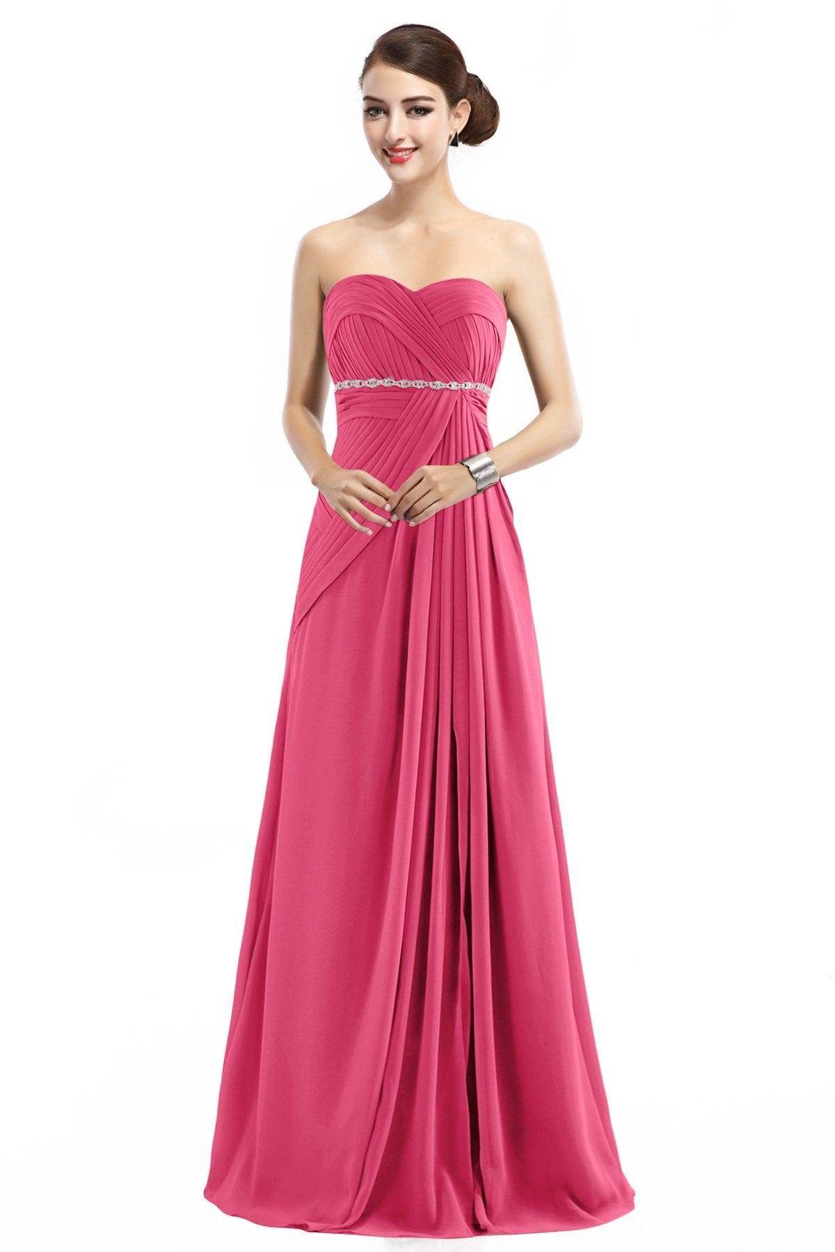 Sheath Floor Length Chiffon Bridesmaid Dress COZF14022 - COCOMELODY