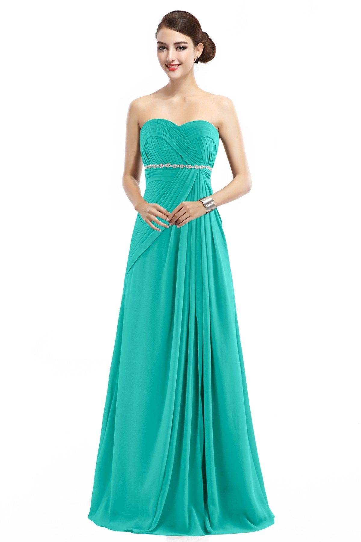 Sheath Floor Length Chiffon Bridesmaid Dress COZF14022 - COCOMELODY