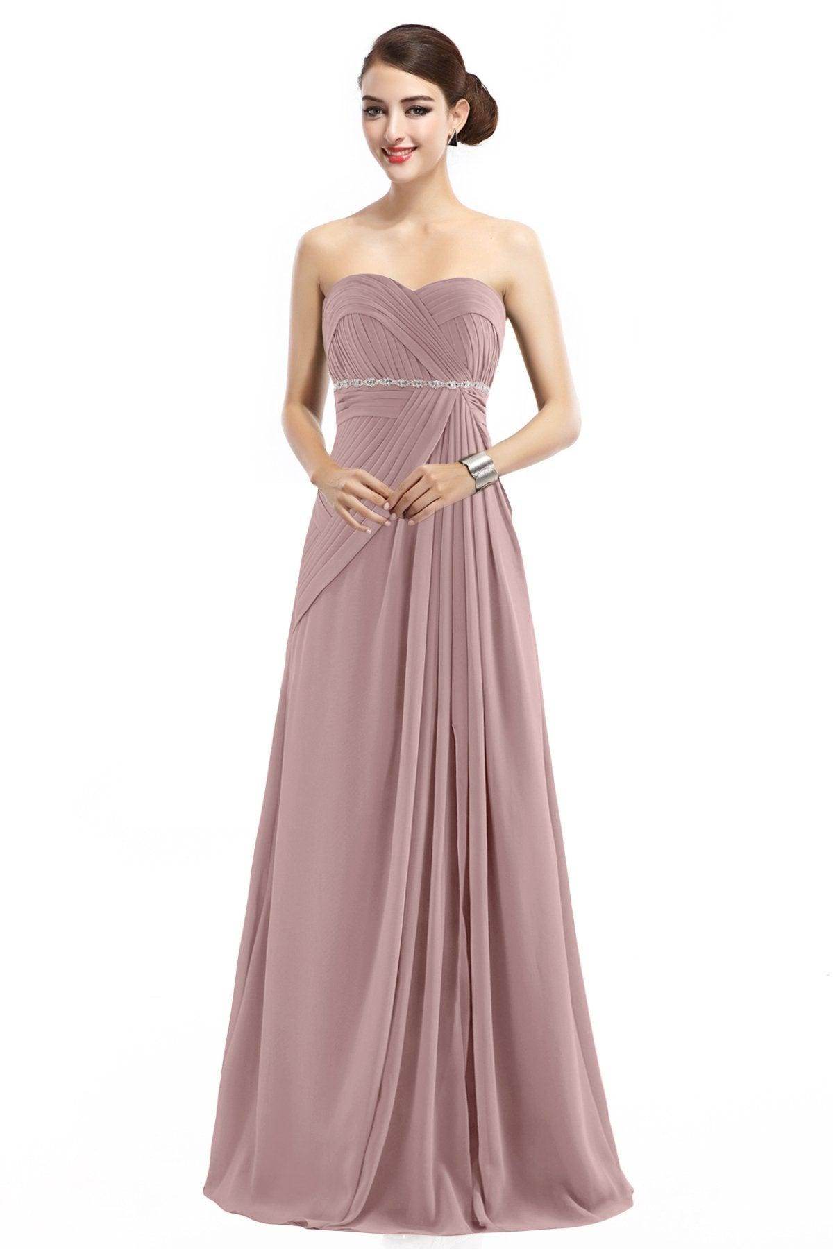 Sheath Floor Length Chiffon Bridesmaid Dress COZF14022 - COCOMELODY