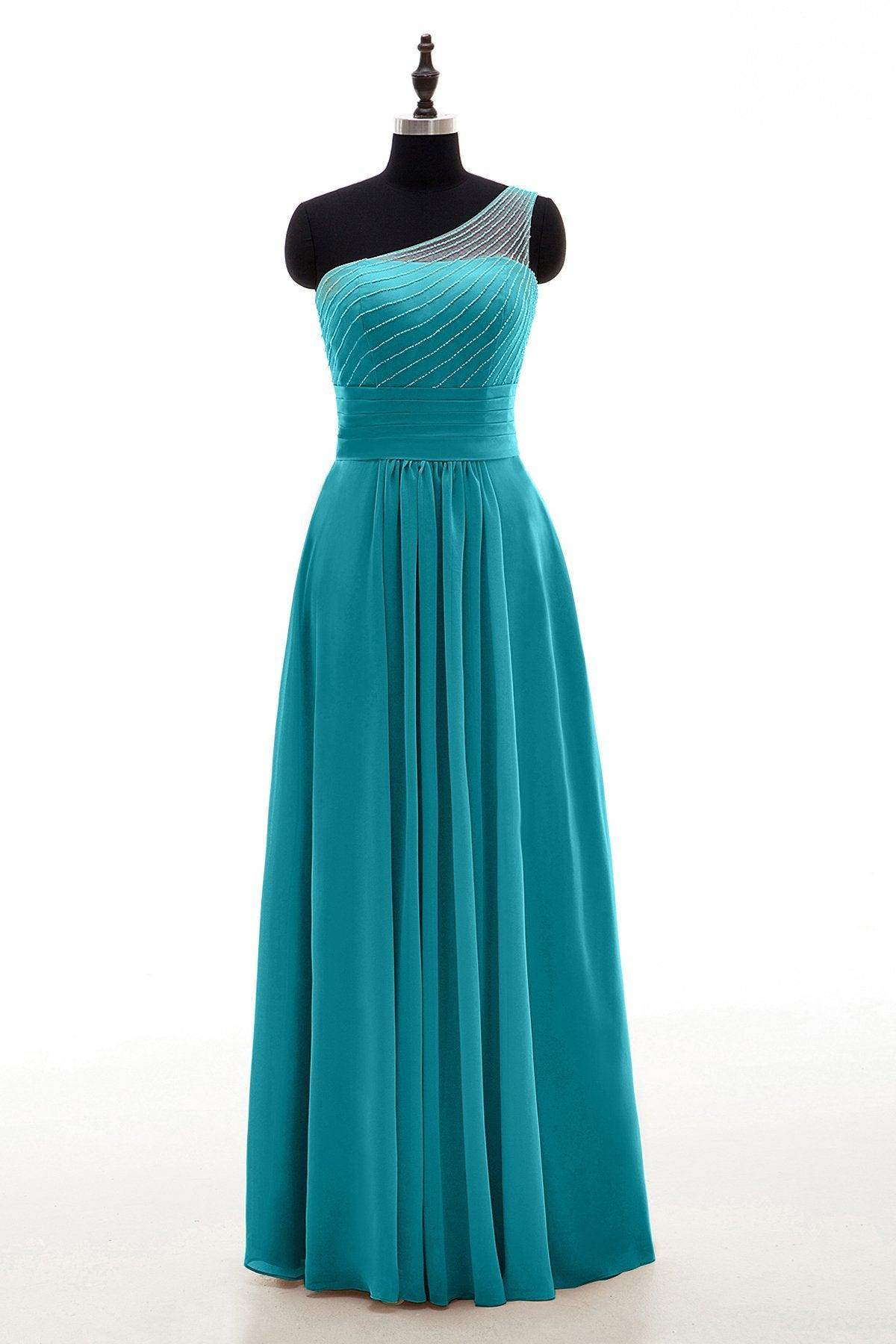 Sheath Floor Length Chiffon Bridesmaid Dress COZF1409A - COCOMELODY