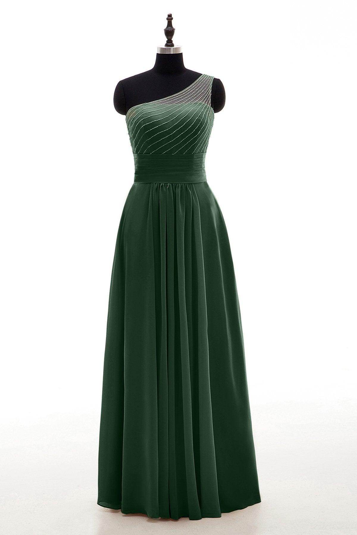 Sheath Floor Length Chiffon Bridesmaid Dress COZF1409A - COCOMELODY