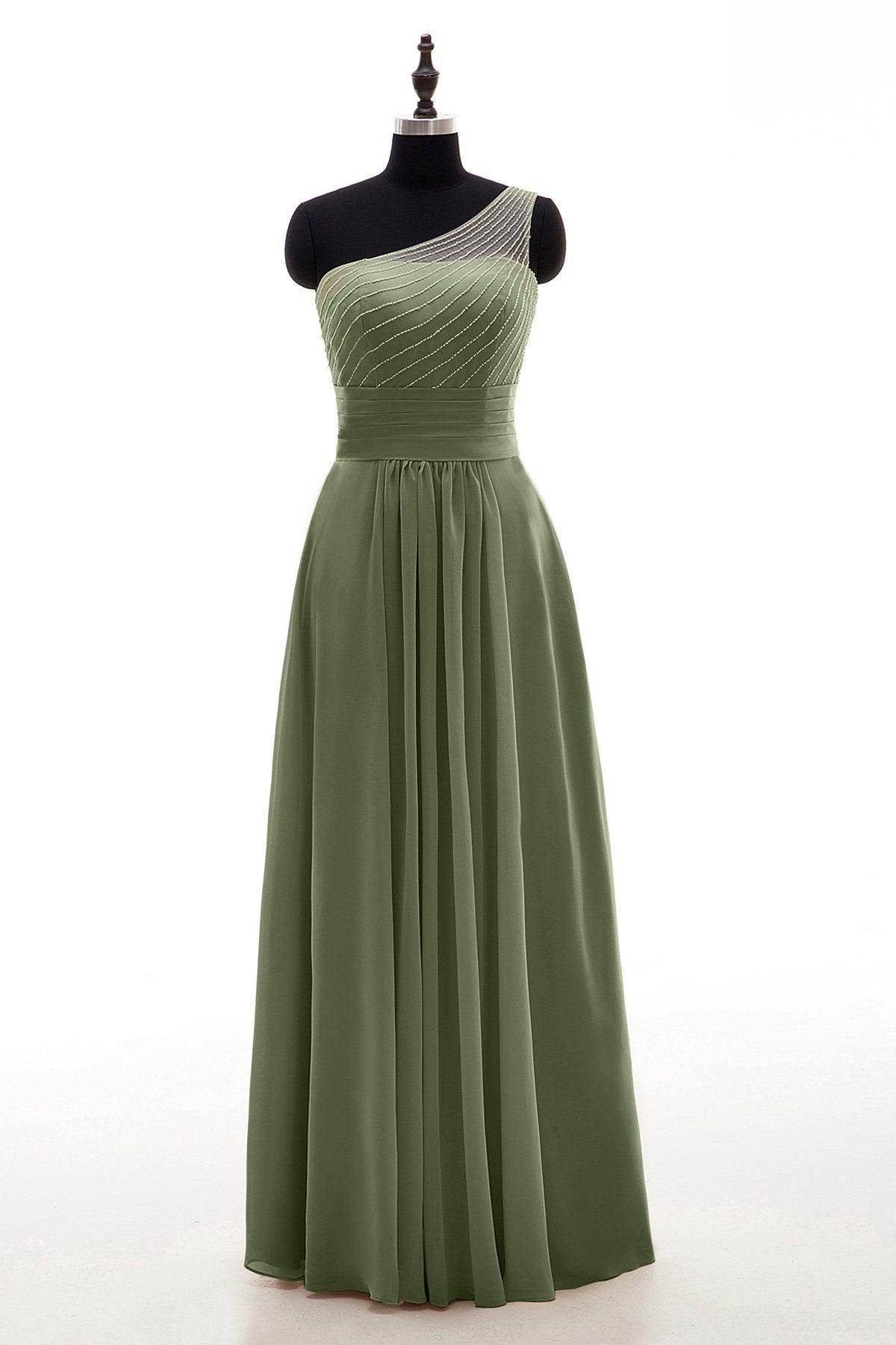 Sheath Floor Length Chiffon Bridesmaid Dress COZF1409A - COCOMELODY