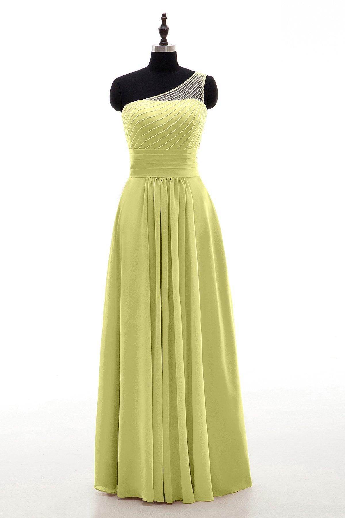 Sheath Floor Length Chiffon Bridesmaid Dress COZF1409A - COCOMELODY