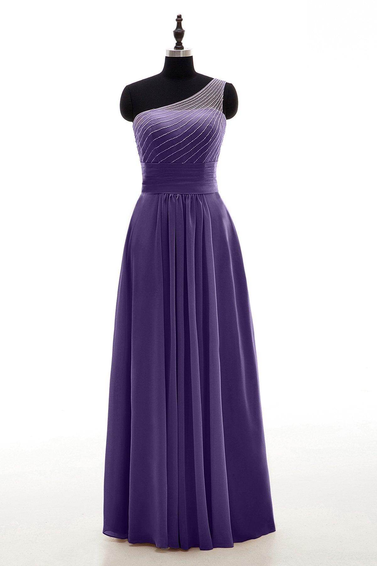 Sheath Floor Length Chiffon Bridesmaid Dress COZF1409A - COCOMELODY
