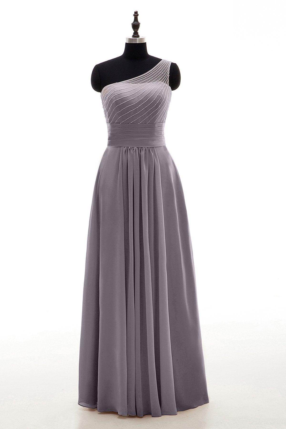 Sheath Floor Length Chiffon Bridesmaid Dress COZF1409A - COCOMELODY